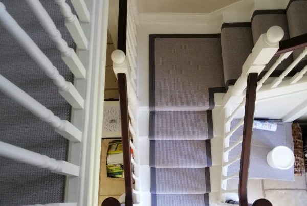 Picture looking down onto a staircase - a recent installation from Tech Floors London